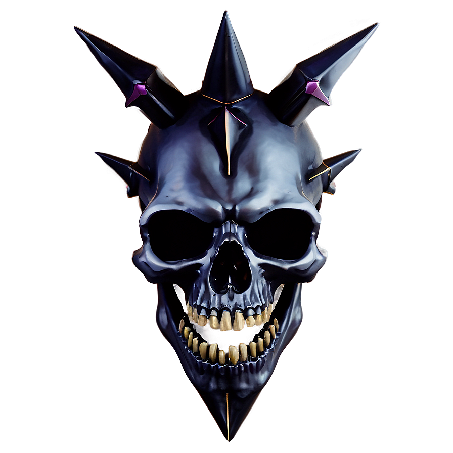 Black Skull With Spikes Png 80 PNG Image