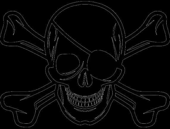 Black Skulland Crossbones Graphic PNG Image