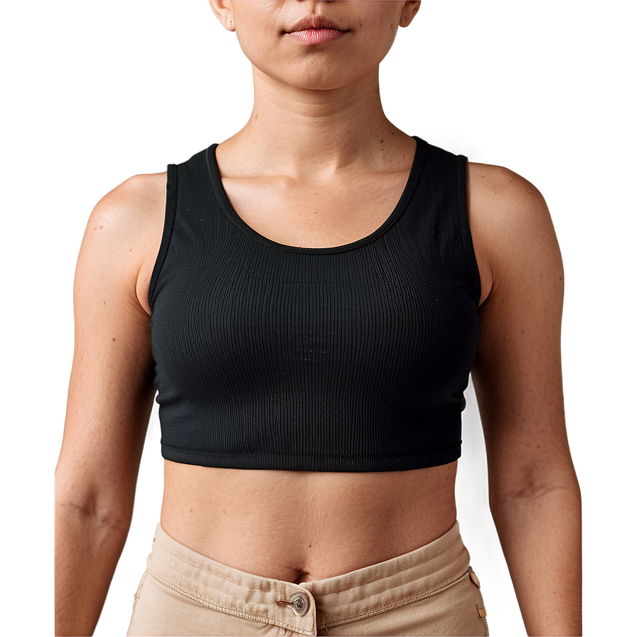 Black Sleeveless Crop Top Png Mvt91 PNG Image