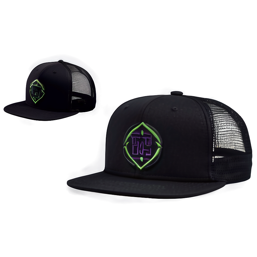 Black Snapback Trucker Hat Png 42 PNG Image