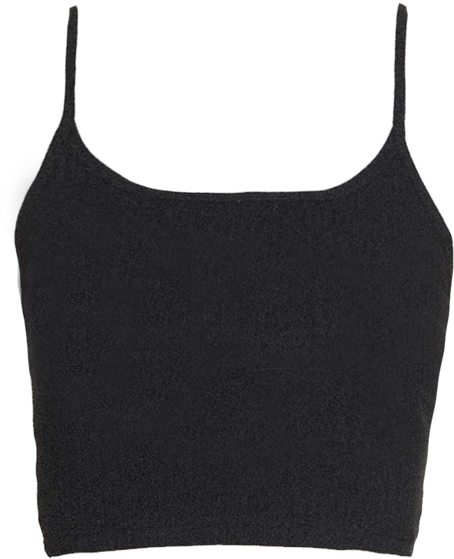 Black Spaghetti Strap Crop Top PNG Image