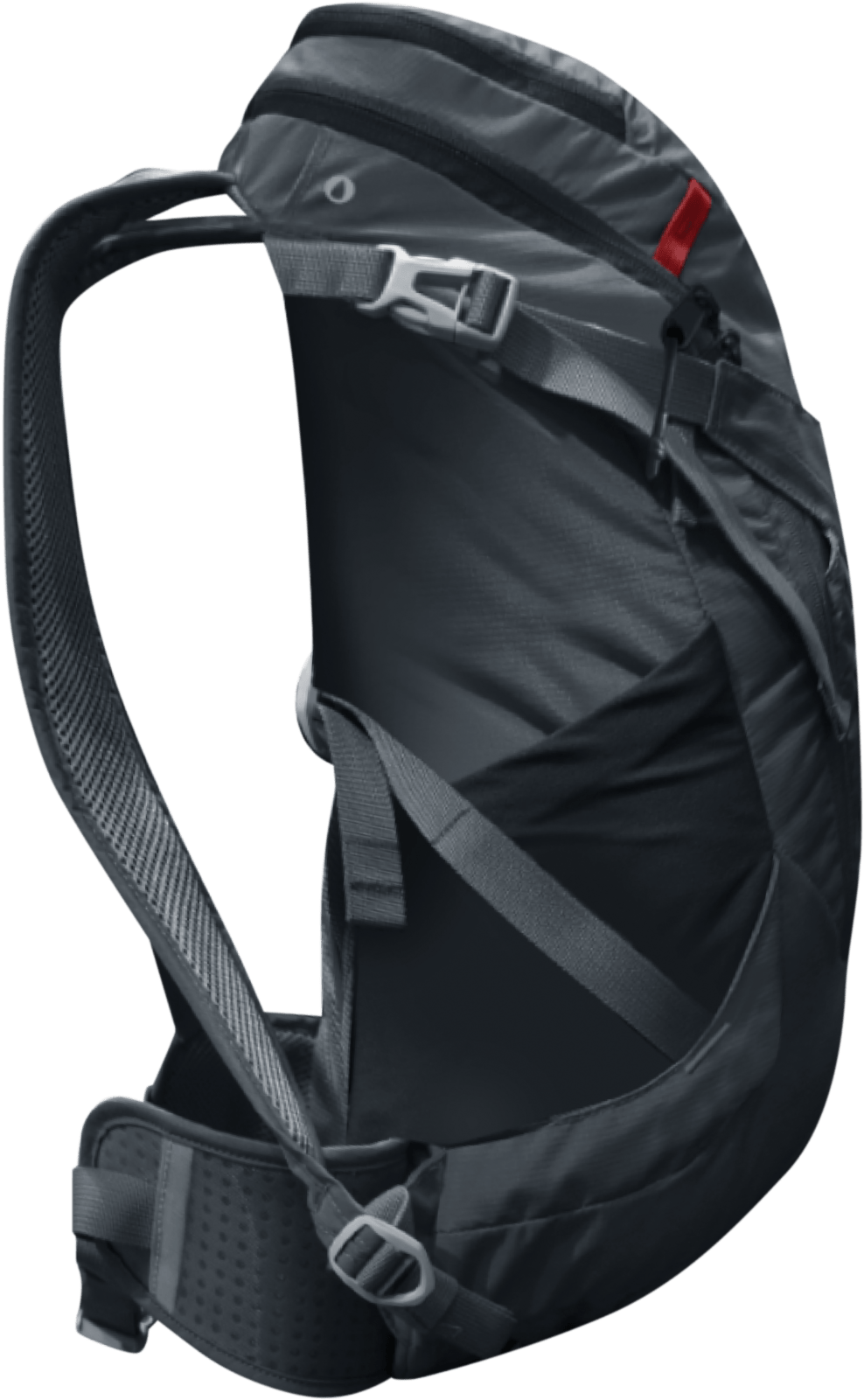 Black Sports Backpack Side View PNG Image