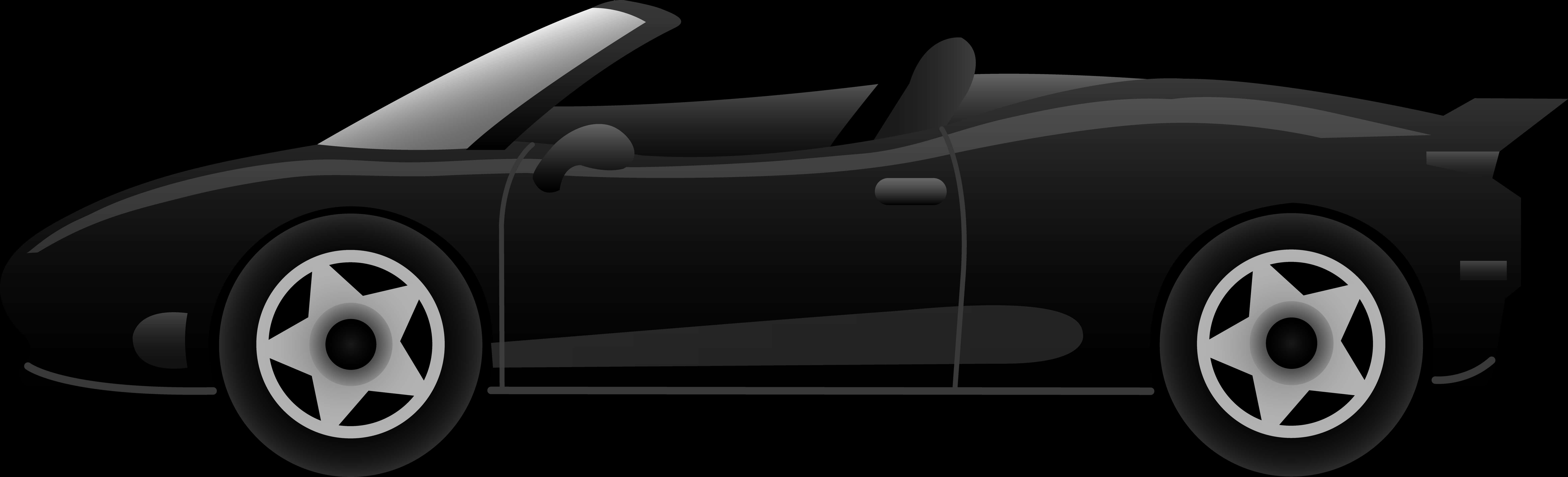 Black Sports Car Silhouette PNG Image