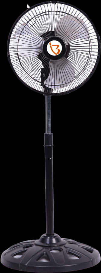 Black Standing Fan Isolatedon Black Background PNG Image