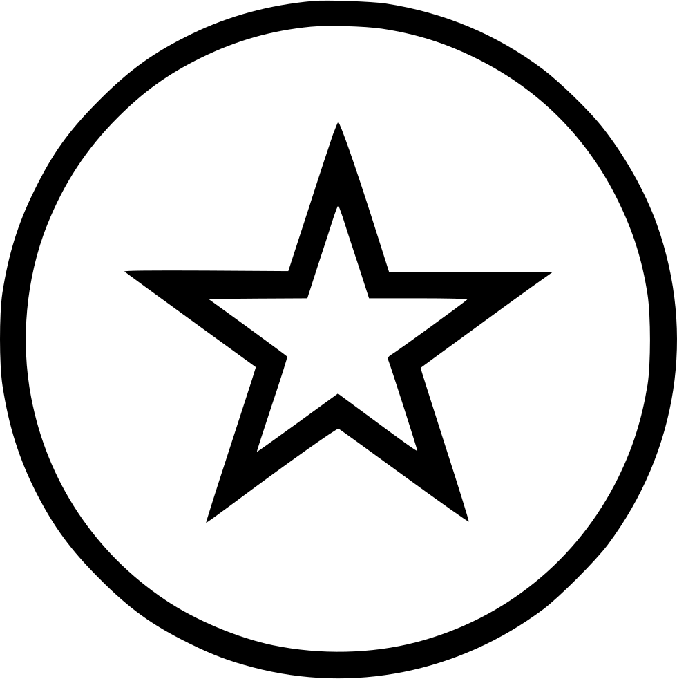 Black Star Icon Circle Outline PNG Image