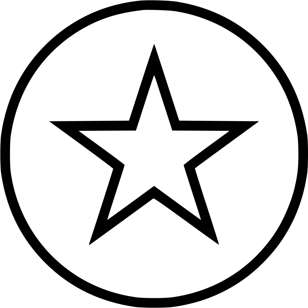 Black Star Outline Circle Background PNG Image