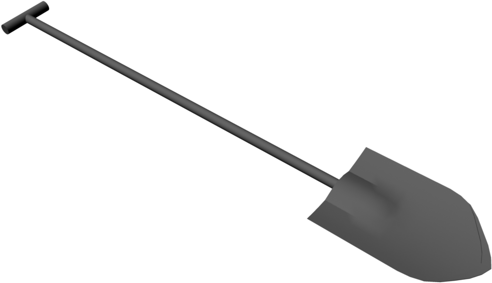 Black Steel Shovel PNG Image