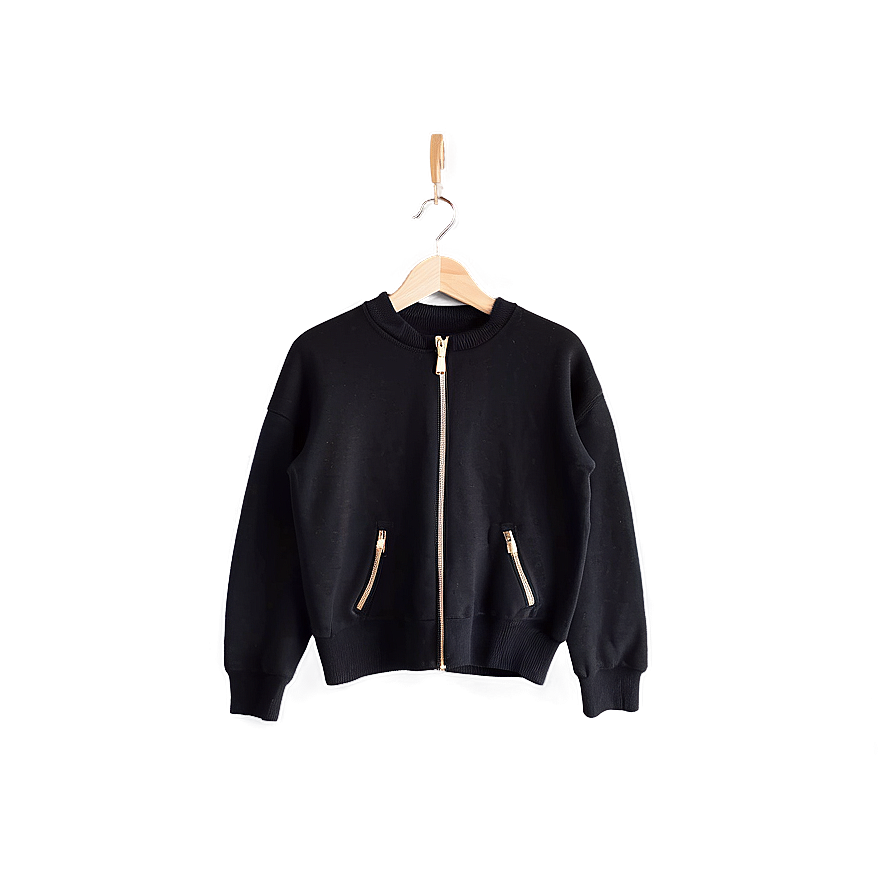 Black Sweater With Zipper Png Awd PNG Image