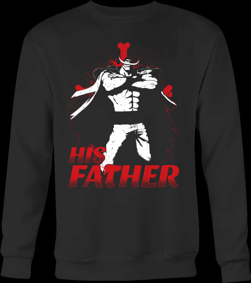 Black Sweatshirt Red Graphic Design PNG Image