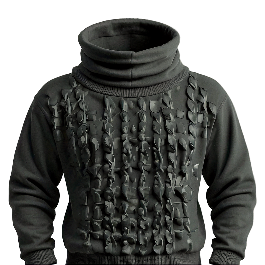 Black Sweatshirt With Cowl Neck Png Kja PNG Image