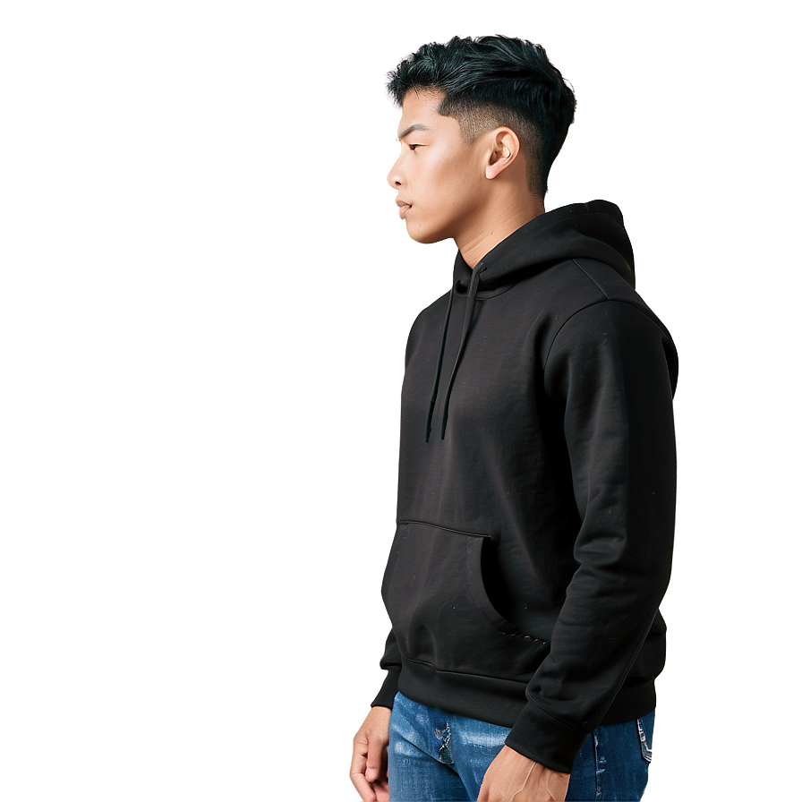 Black Sweatshirt With Pocket Detail Png Beo PNG Image