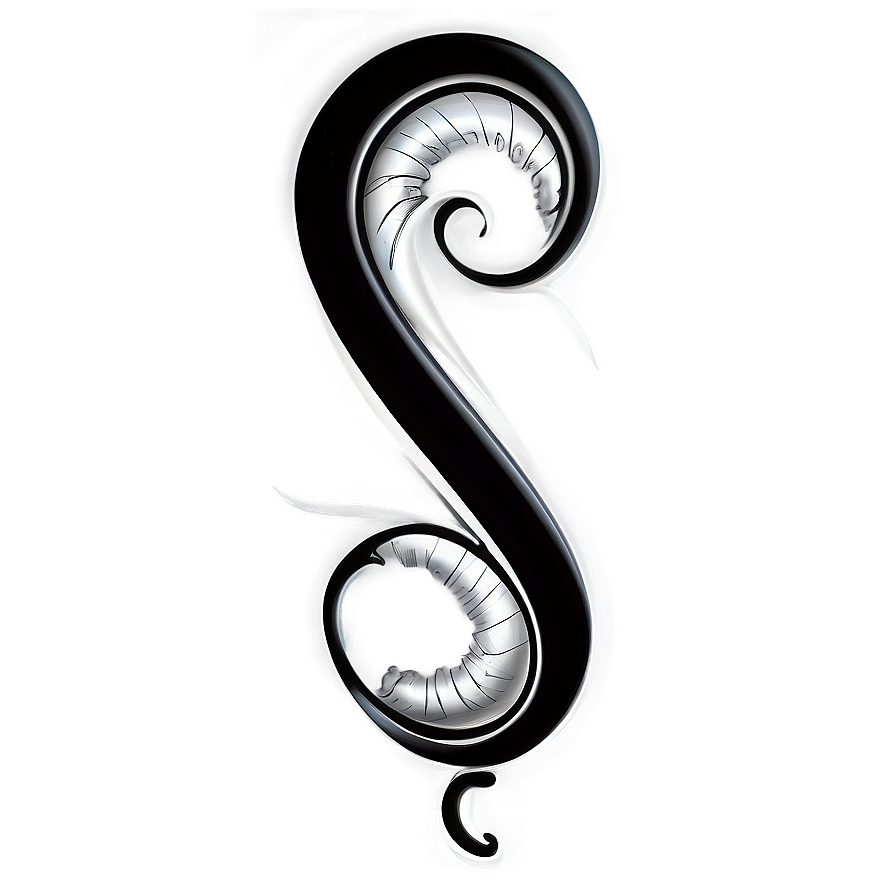 Black Swirl Calligraphy Scroll Png Gqg85 PNG Image