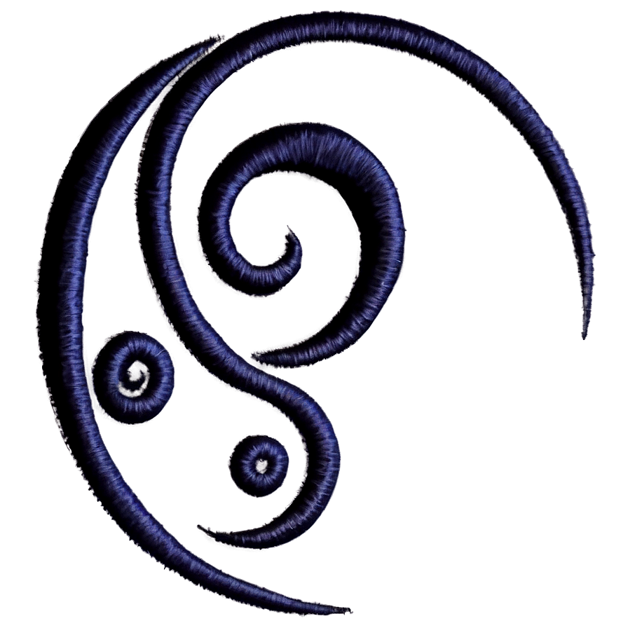 Black Swirl Embroidery Design Png 20 PNG Image