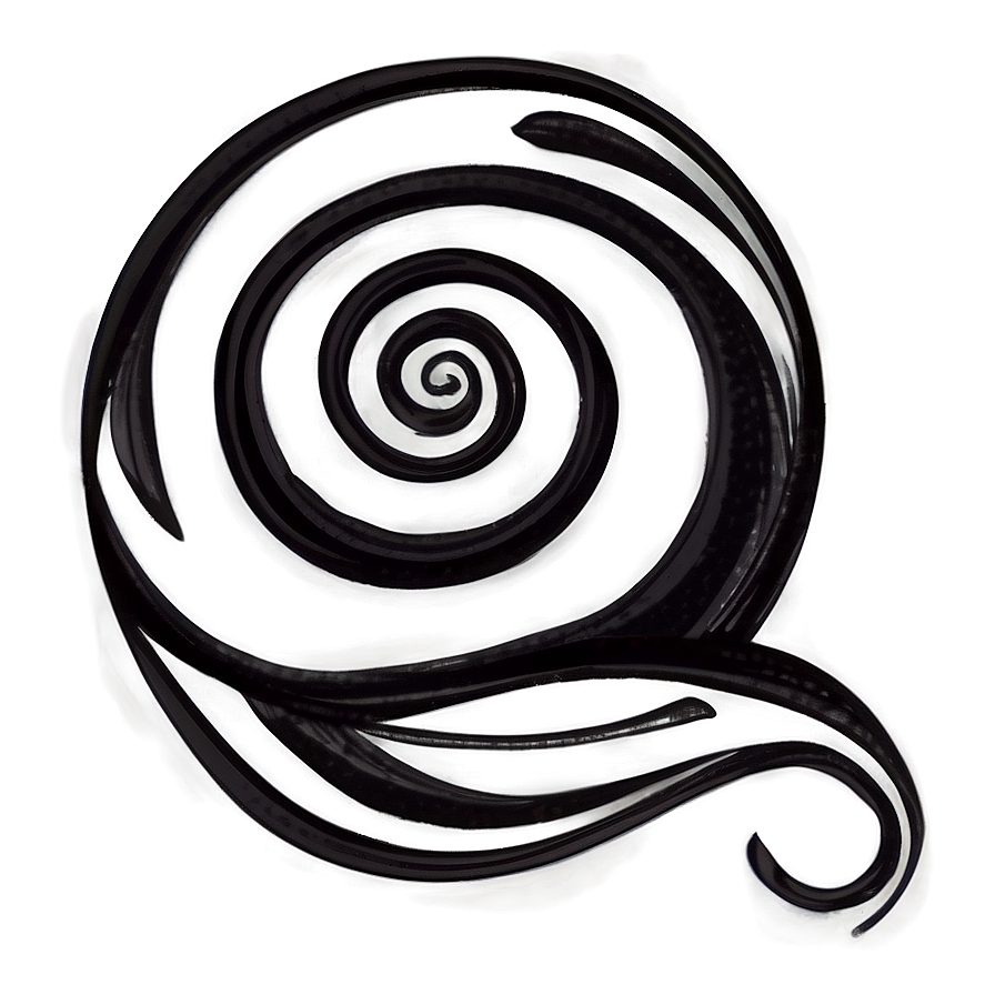 Black Swirl Hand Drawn Png Qal30 PNG Image