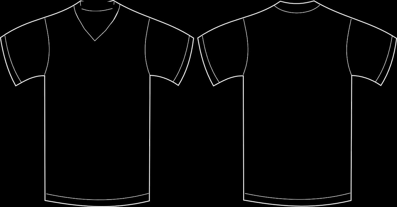 Black T Shirt Template Front Back PNG Image