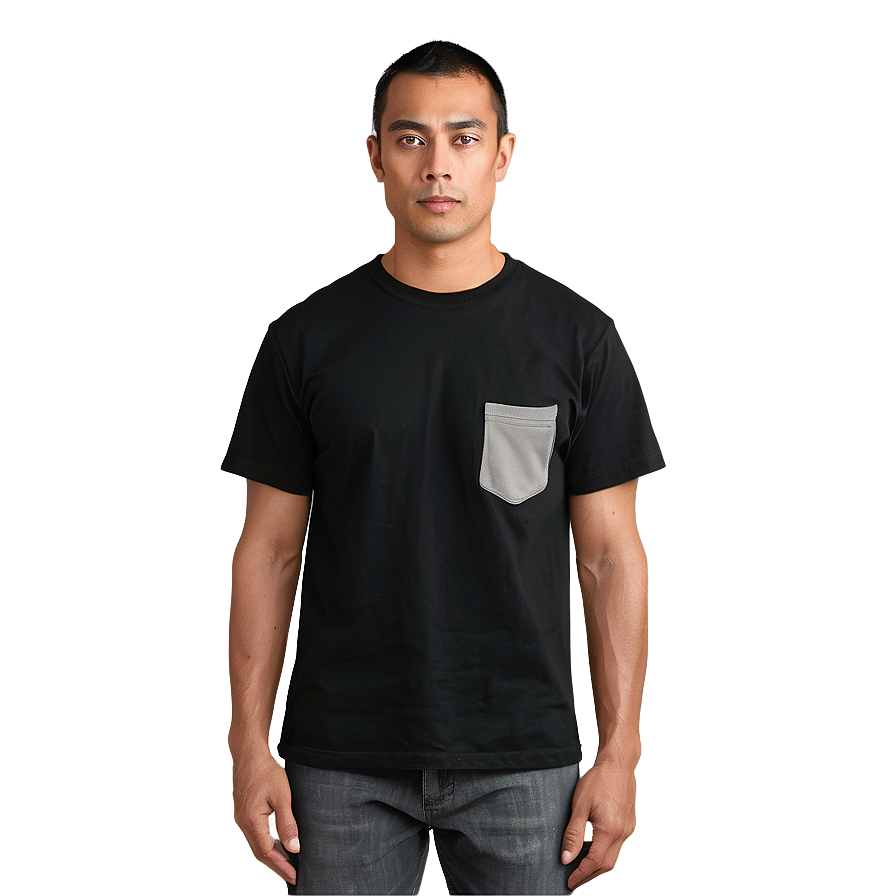 Black T Shirt With Pocket Png Gkb PNG Image