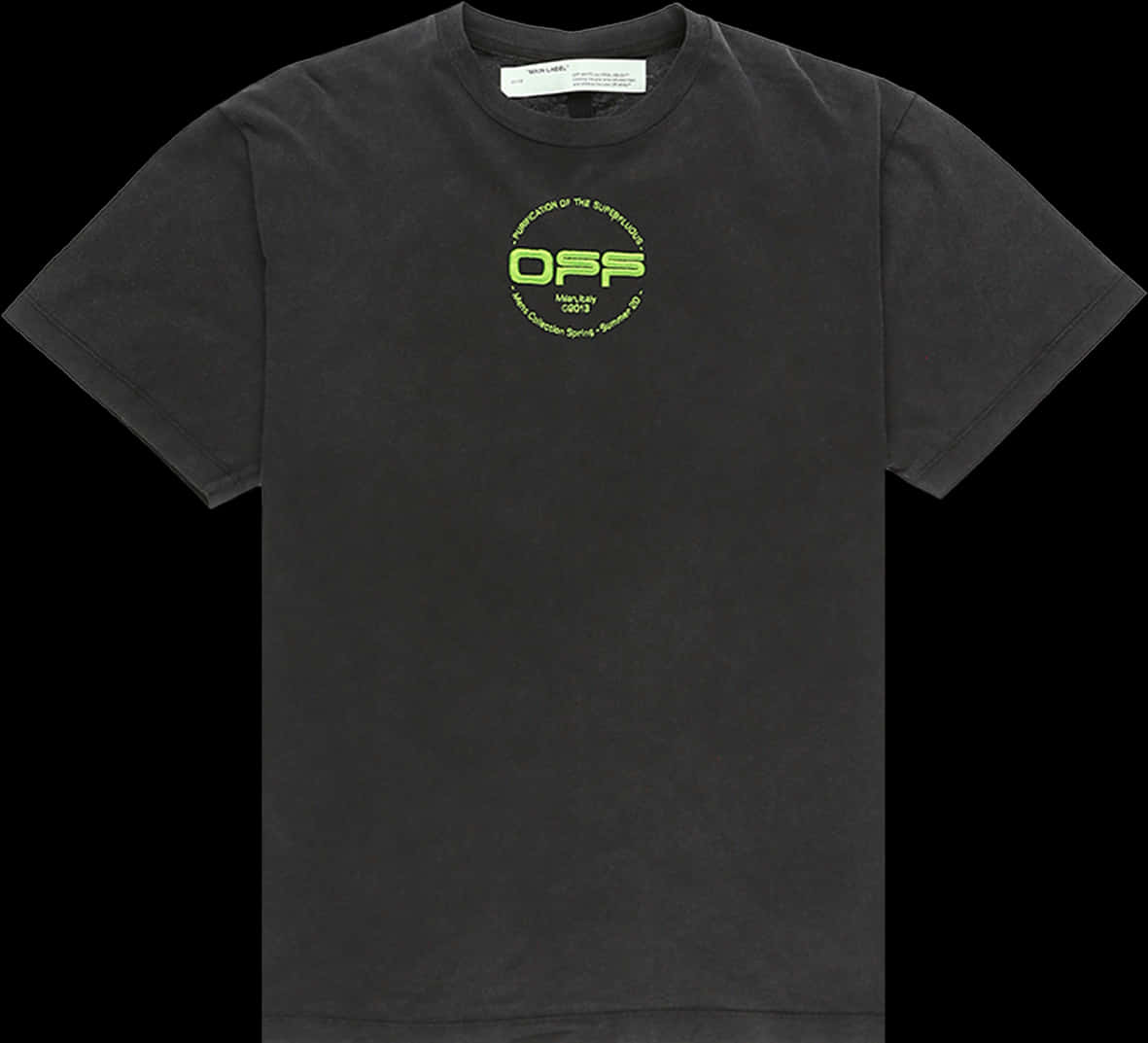 Black T Shirtwith Green Logo PNG Image