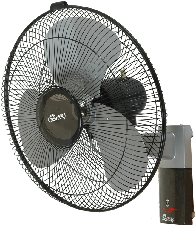 Black Table Fan Breeze Brand PNG Image