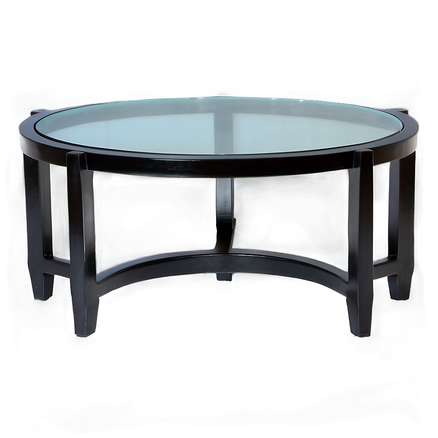 Black Table With Glass Top Png Fhu PNG Image