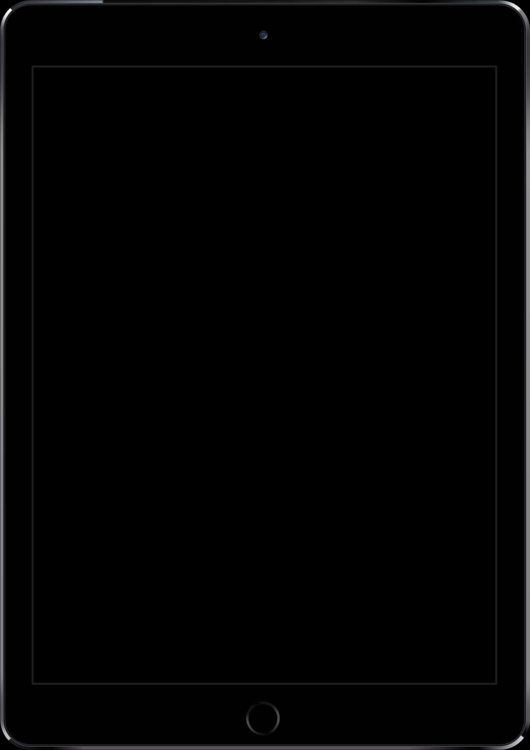 Black Tablet Frame Blank Screen PNG Image