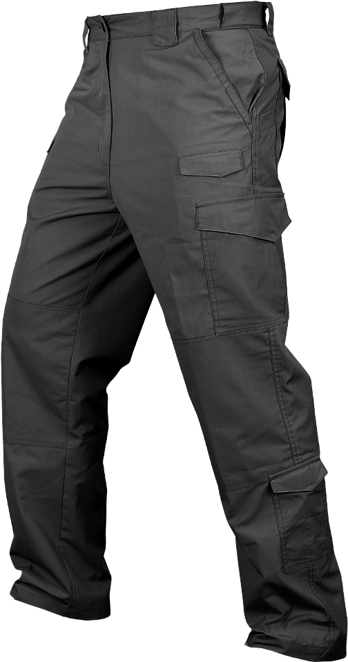 Black Tactical Cargo Pants PNG Image