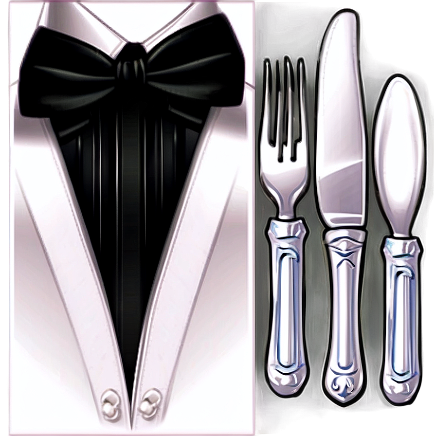 Black Tie Table Setting Png Ibr20 PNG Image