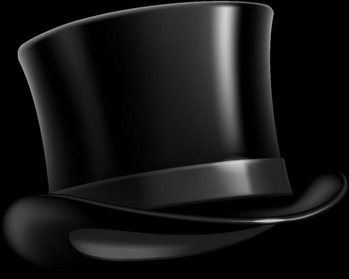 Black Top Hat Graphic PNG Image