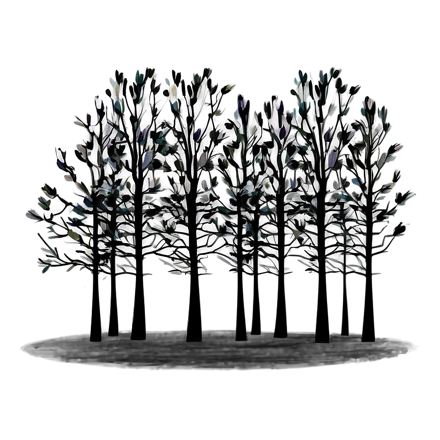 Black Trees Digital Art Png Nlo95 PNG Image