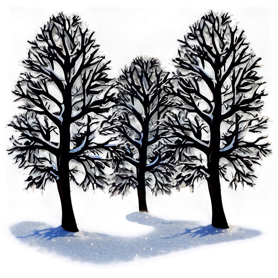 Black Trees In Winter Png Pfn PNG Image