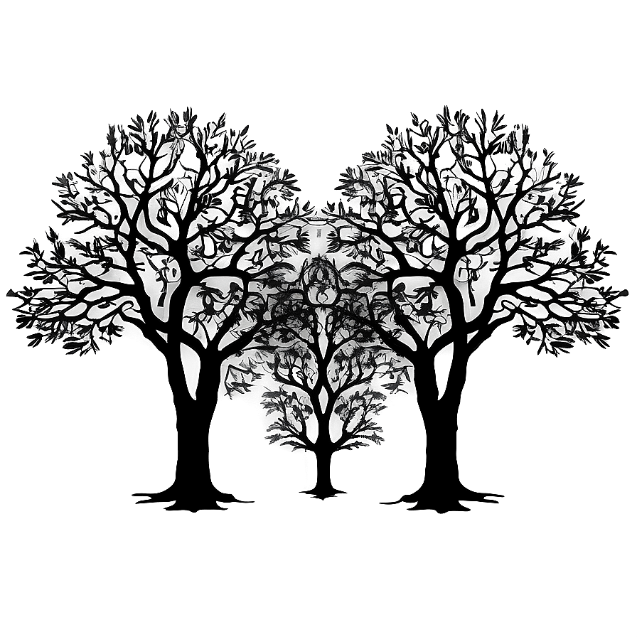 Black Trees Tattoo Design Png Pkq61 PNG Image