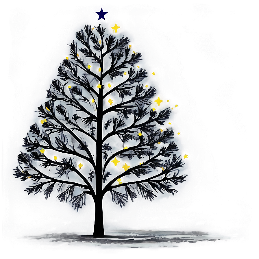 Black Trees With Stars Png Mbp PNG Image