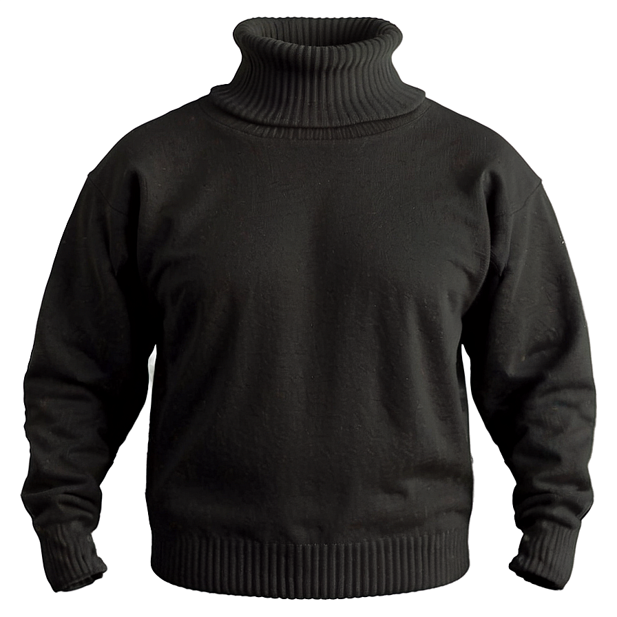 Black Turtleneck Sweater Png 06132024 PNG Image