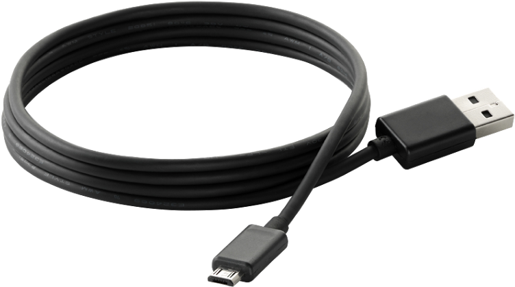 Black U S B Cablewith Micro U S B Connector PNG Image