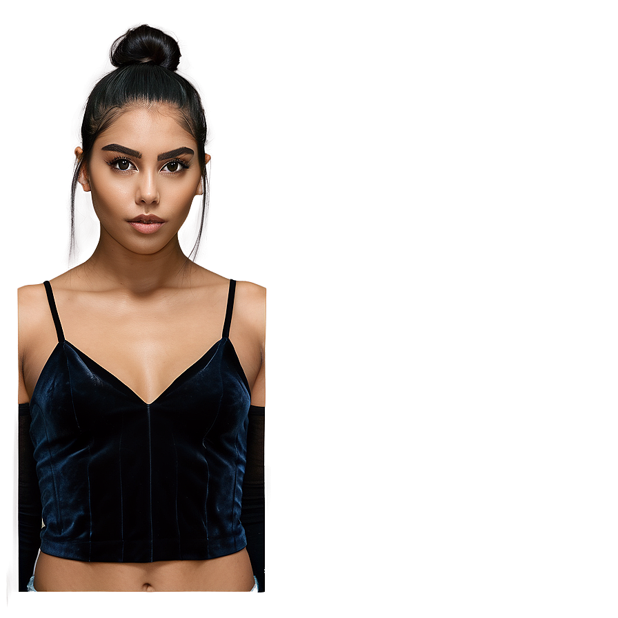 Black Velvet Crop Top Png 81 PNG Image