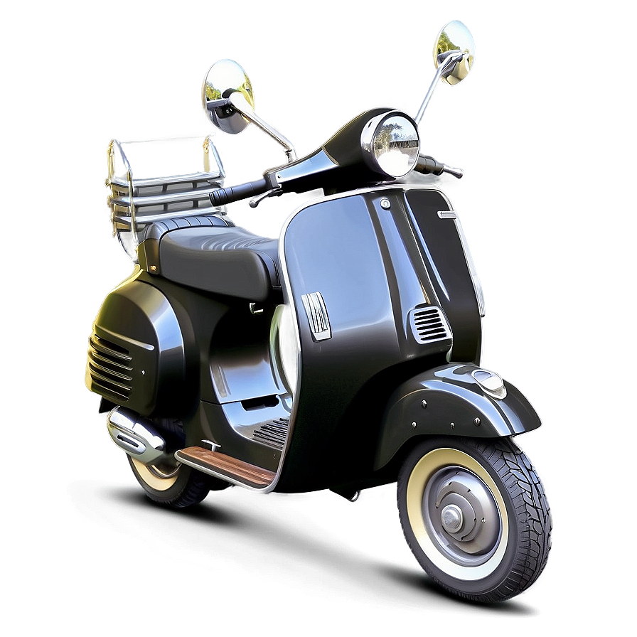 Black Vespa Illustration Png Oig23 PNG Image