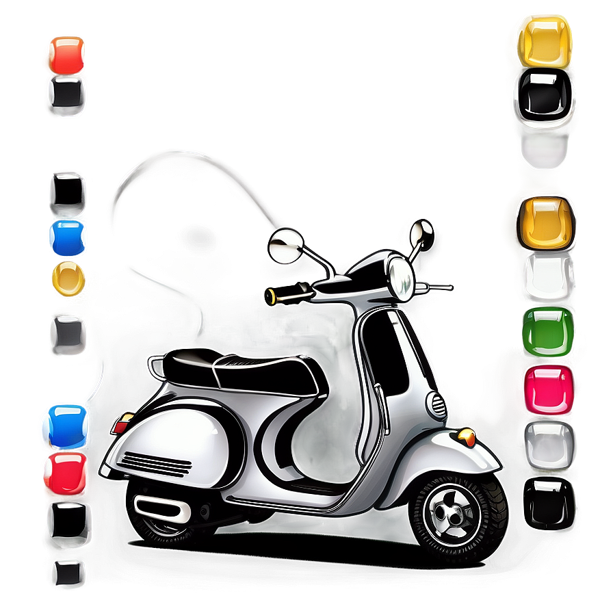 Black Vespa Illustration Png Yto98 PNG Image