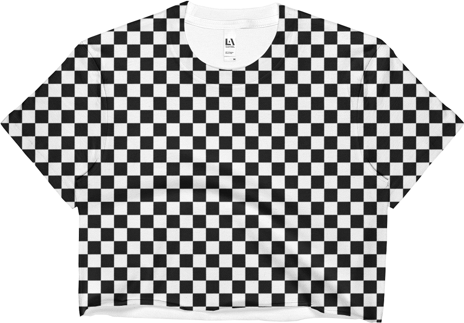 Black White Checkered Shirt Design PNG Image