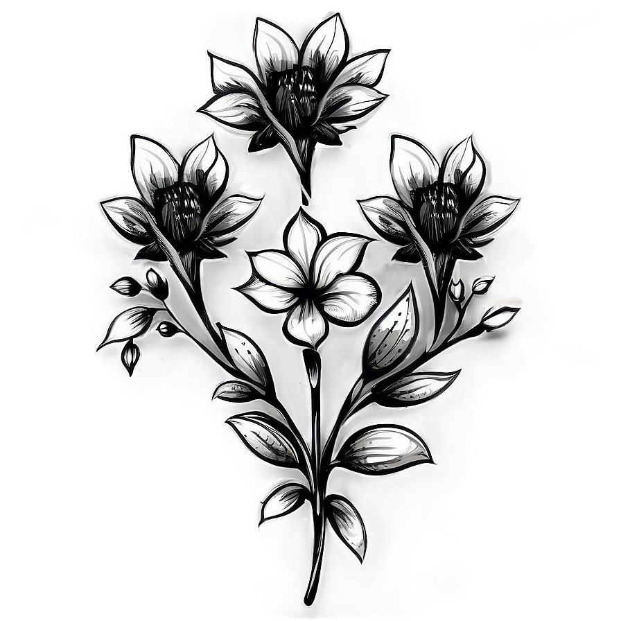 Black White Floral Patterns Png 06282024 PNG Image