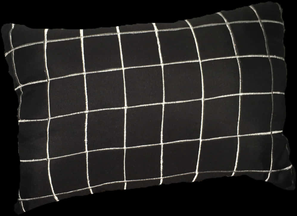 Black White Grid Pattern Pillow PNG Image