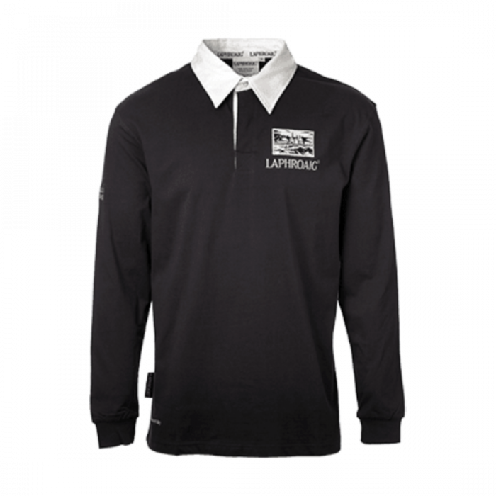 Black White Polo Shirt Laphroaig Logo PNG Image