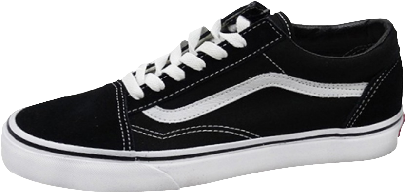 Black White Vans Skate Shoe PNG Image