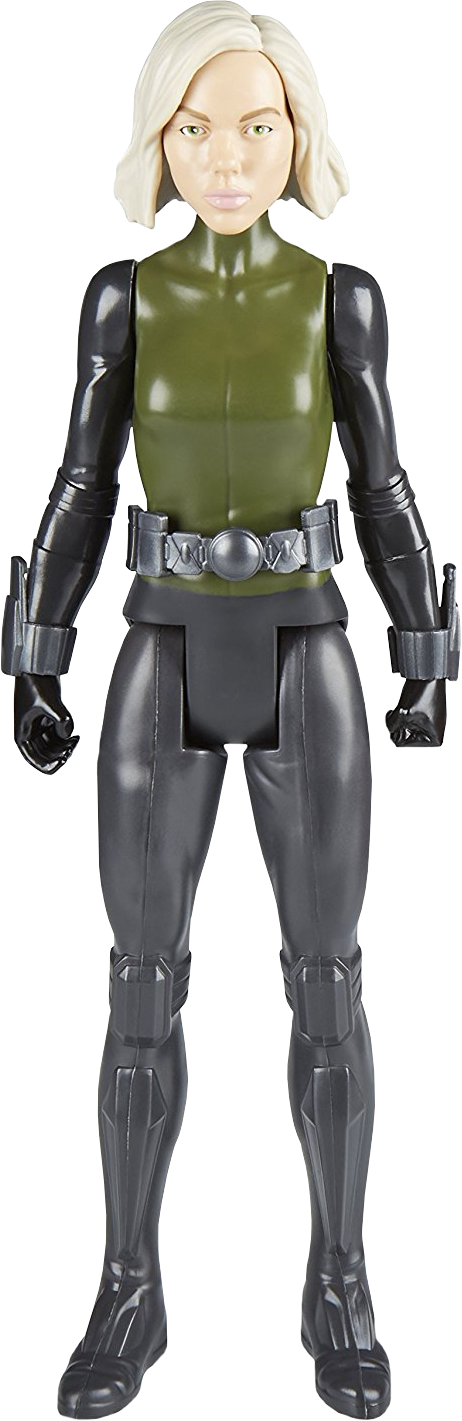 Black Widow Action Figure Standing PNG Image