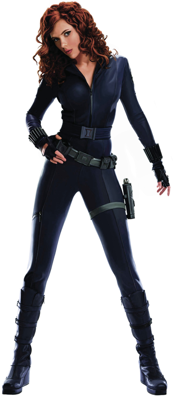 Black Widow Action Pose PNG Image