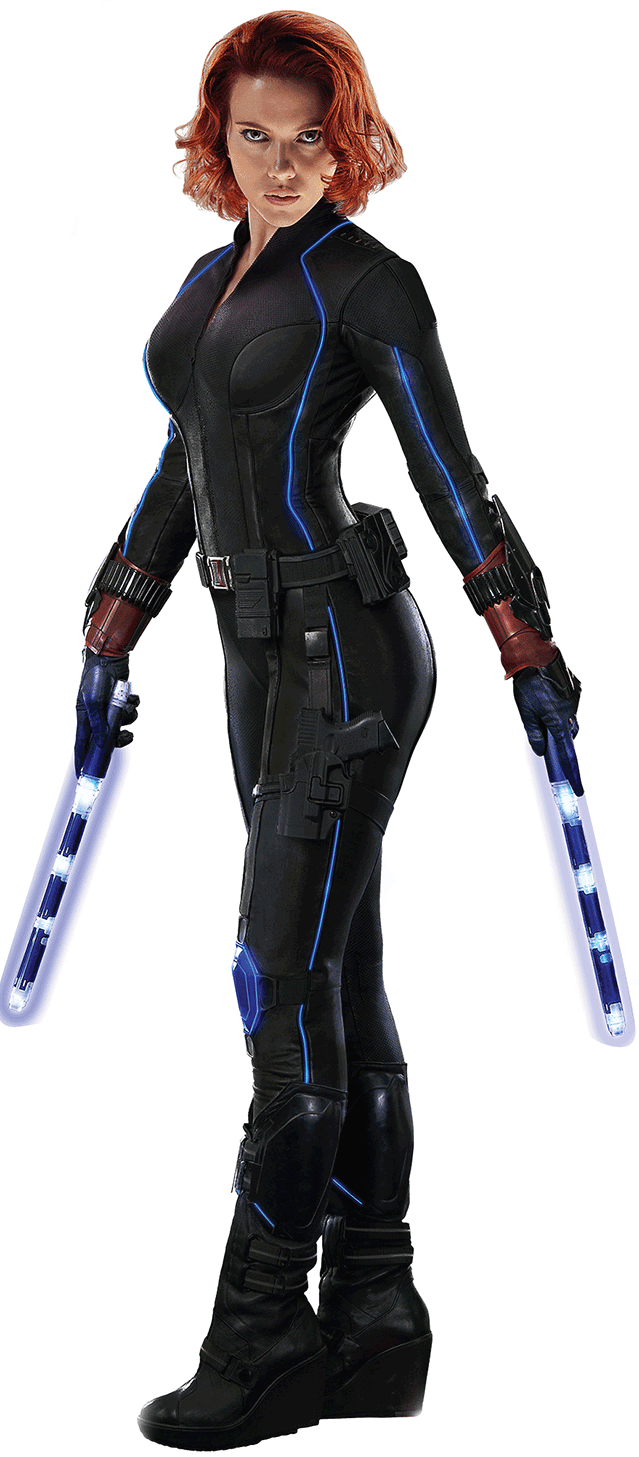 Black Widow Action Pose PNG Image