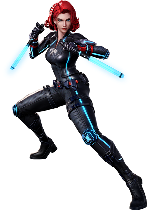 Black Widow Action Pose PNG Image