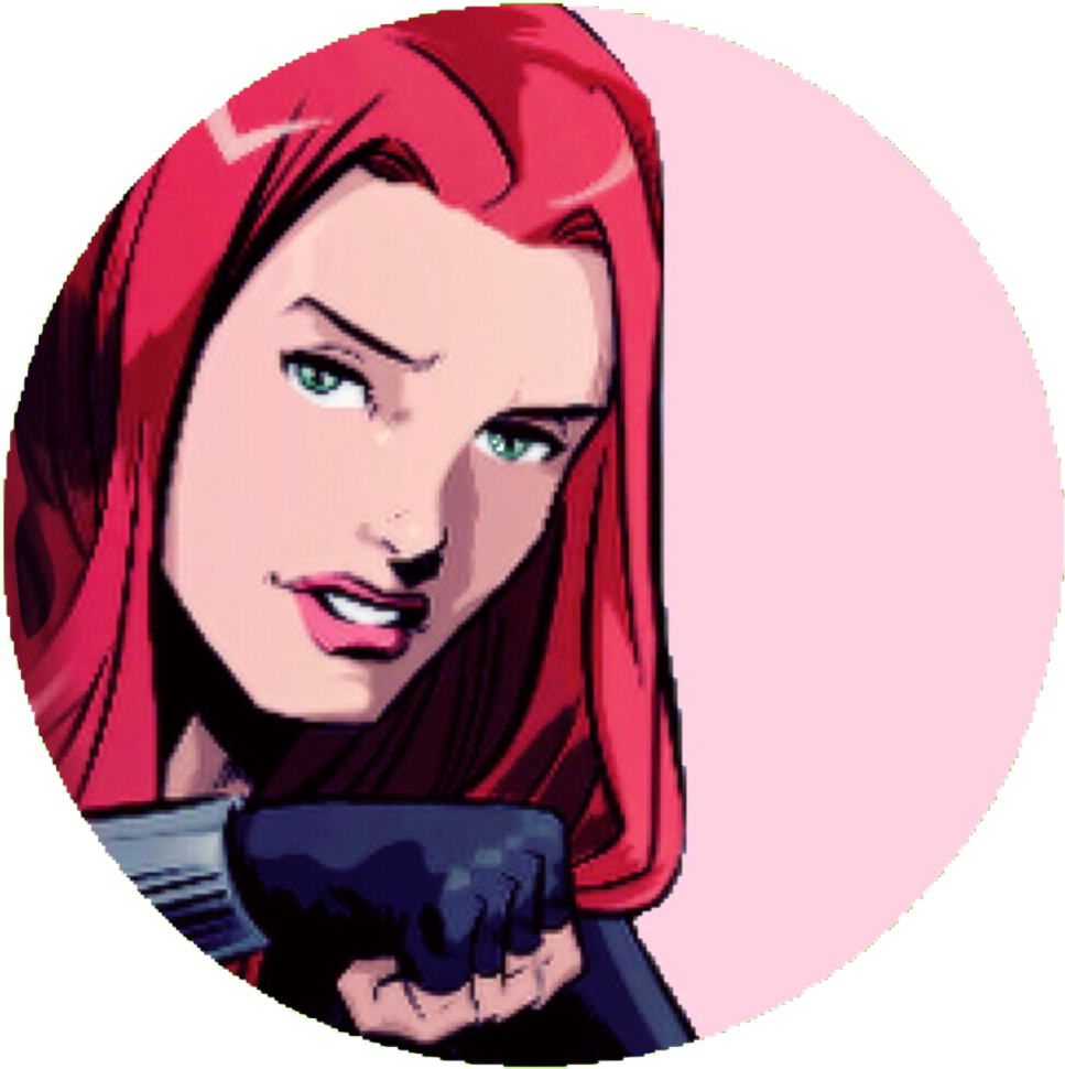 Black Widow Comic Art Portrait PNG Image