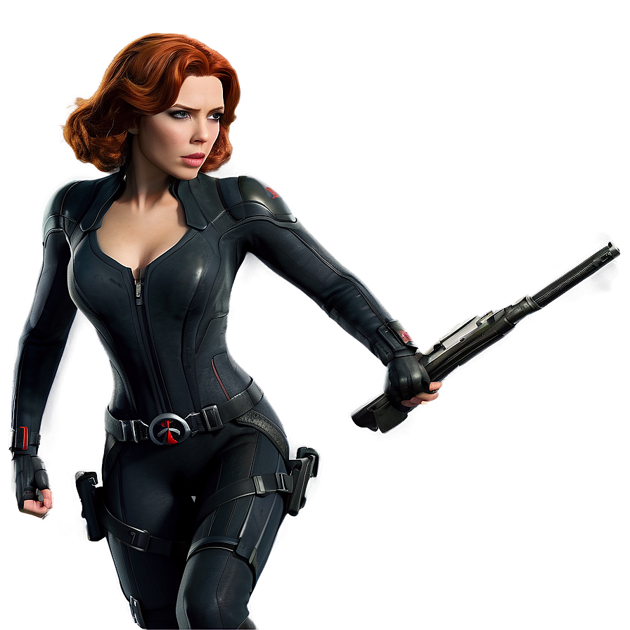 Black Widow Dynamic Action Png Hmt PNG Image