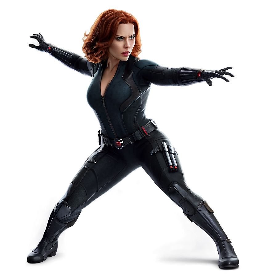 Black Widow Fighting Stance Png Vbv91 PNG Image