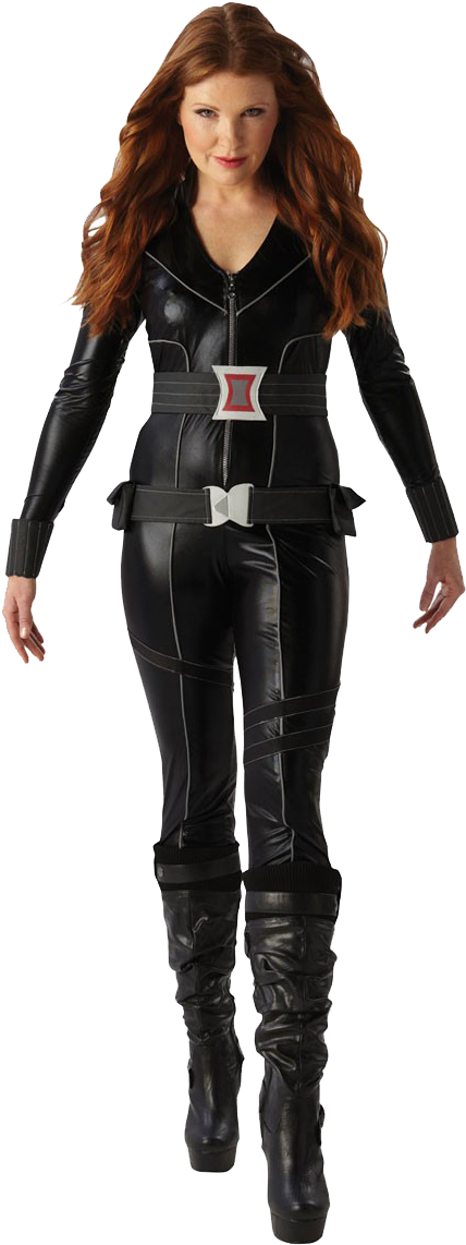 Black Widow Standing Pose PNG Image