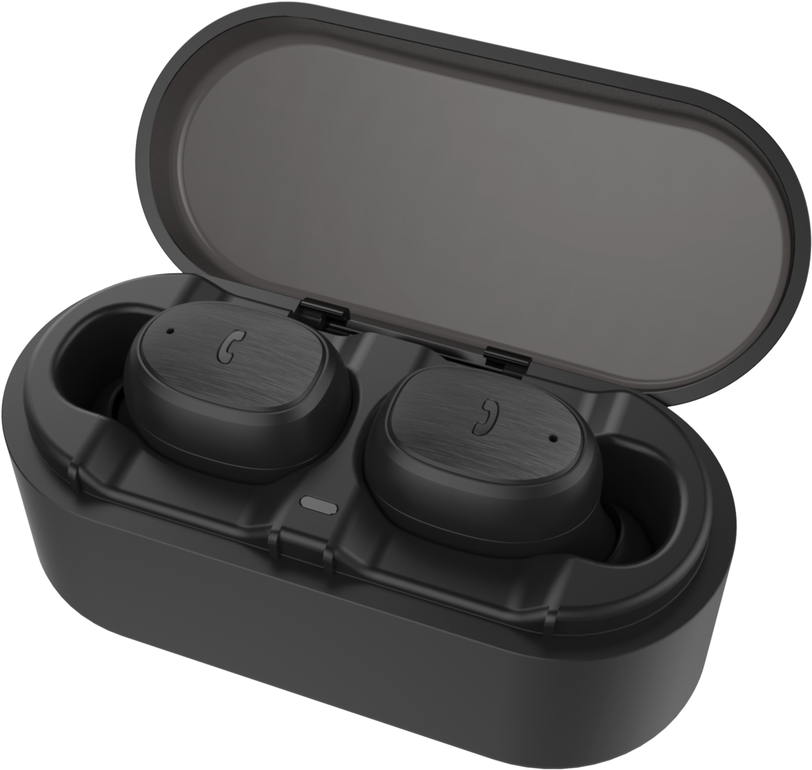 Black Wireless Earbudsin Charging Case PNG Image